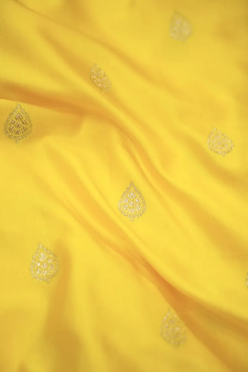 Yellow Banarasi Silk Saree with Gold Zari Butis(RLSS-109)