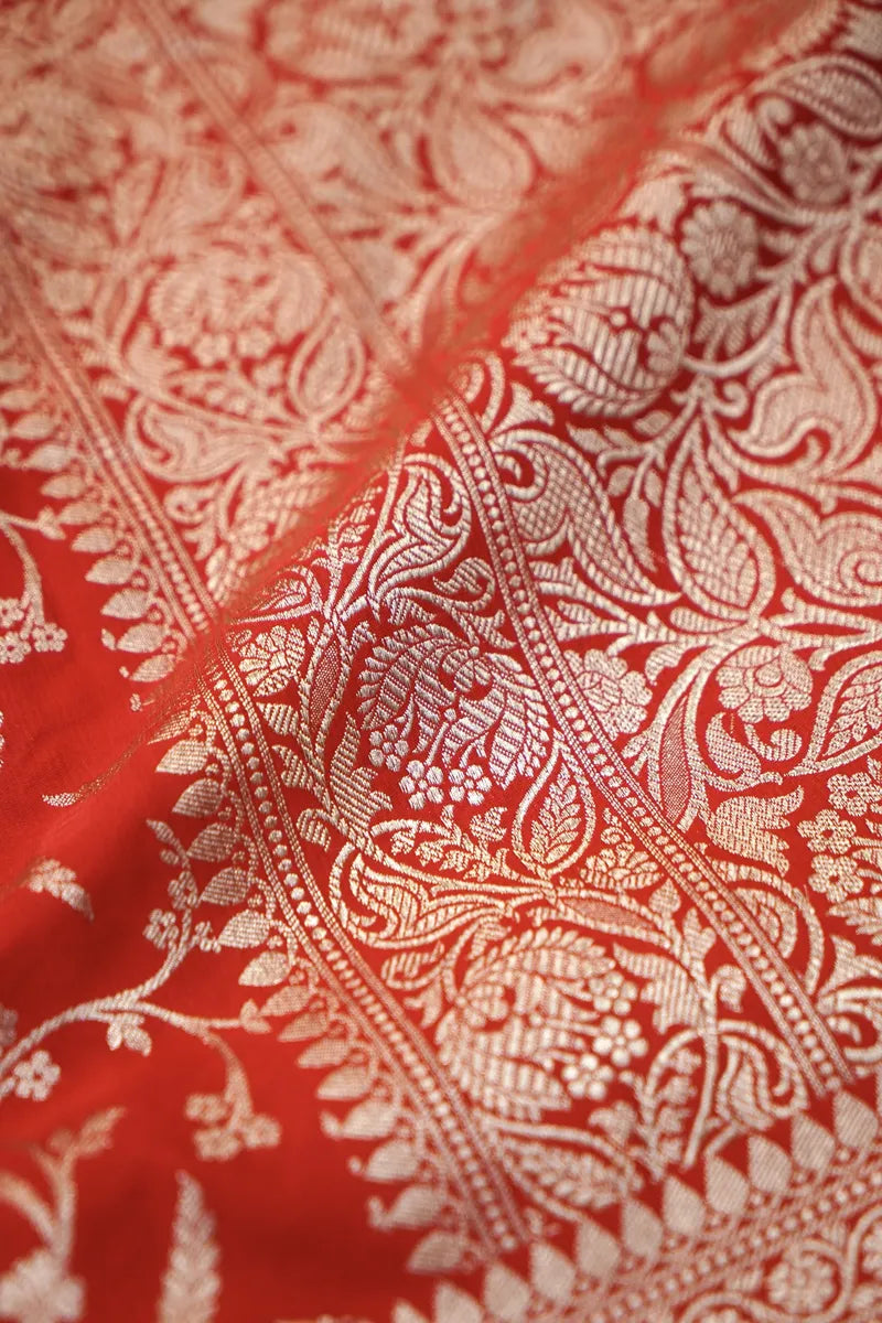 Classic Sindoor Red Banarasi Silk Saree (RLSS-104)