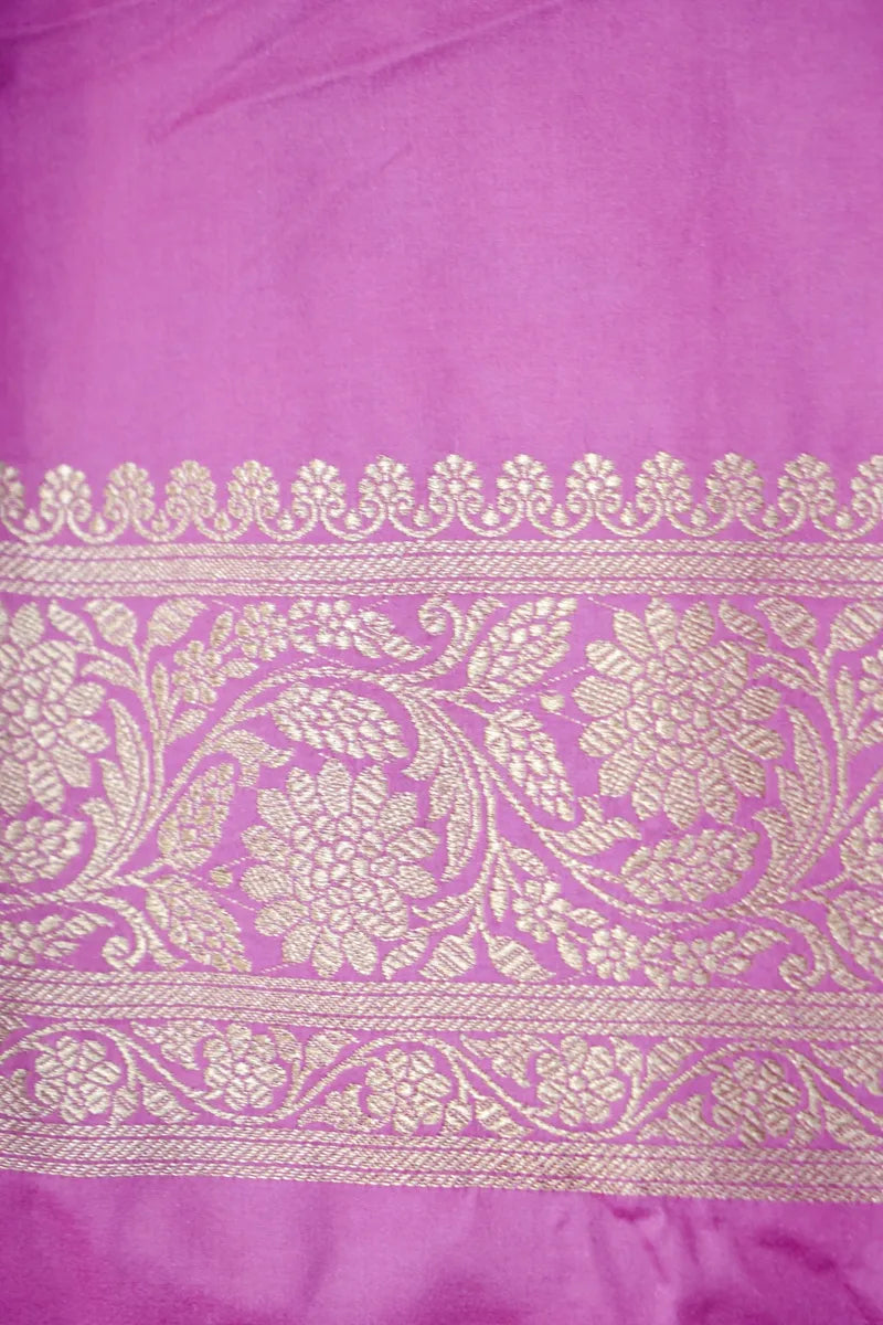 Pink Banarasi Silk Saree with Zari Floral Jaal Work (RLSS-123)