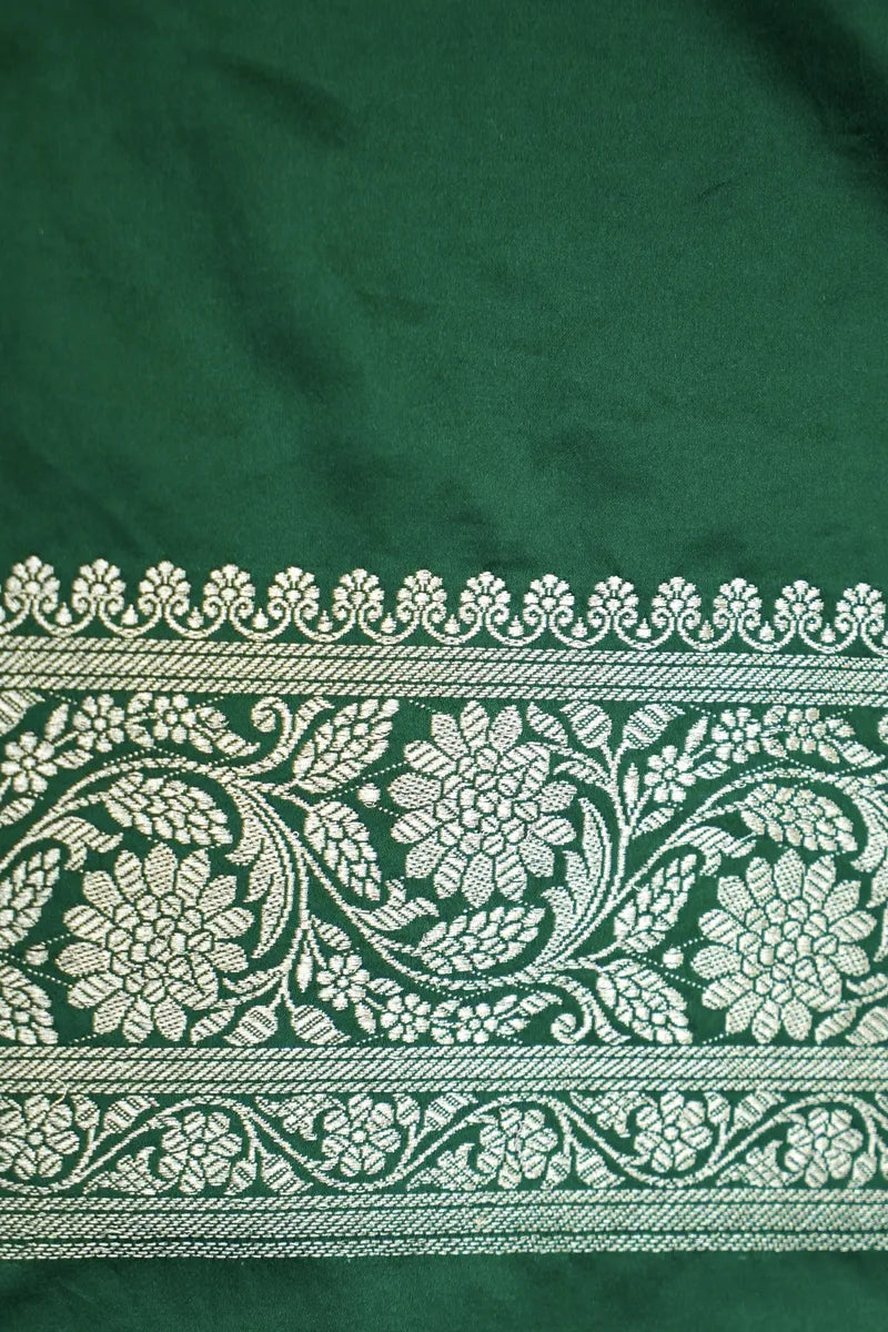 Mehendi Green with Floral Jaal Banarasi Silk Saree (RLSS-105)