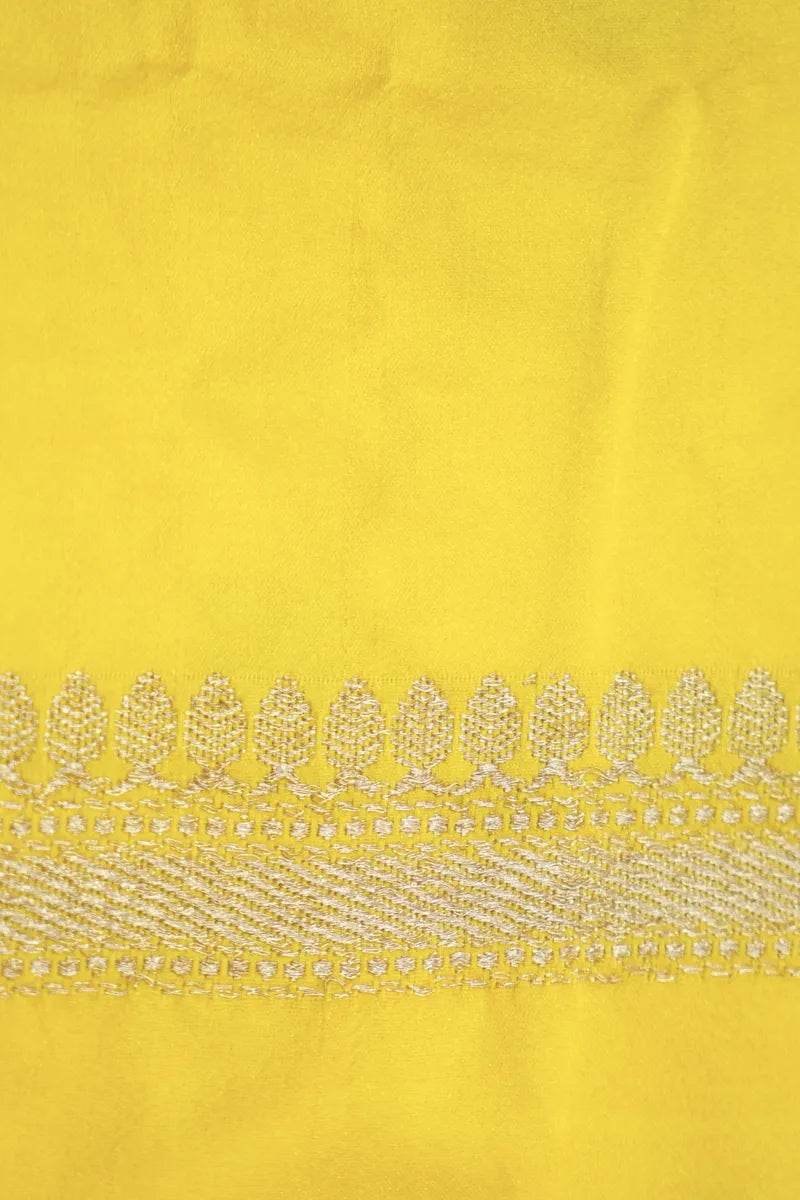 Lemon Yellow Silk Banarasi Saree with  Golden Zari Jaal (RLSS-116)