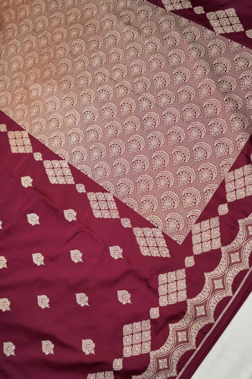 Deep Maroon Zari Banarasi Saree (RLSS-102)