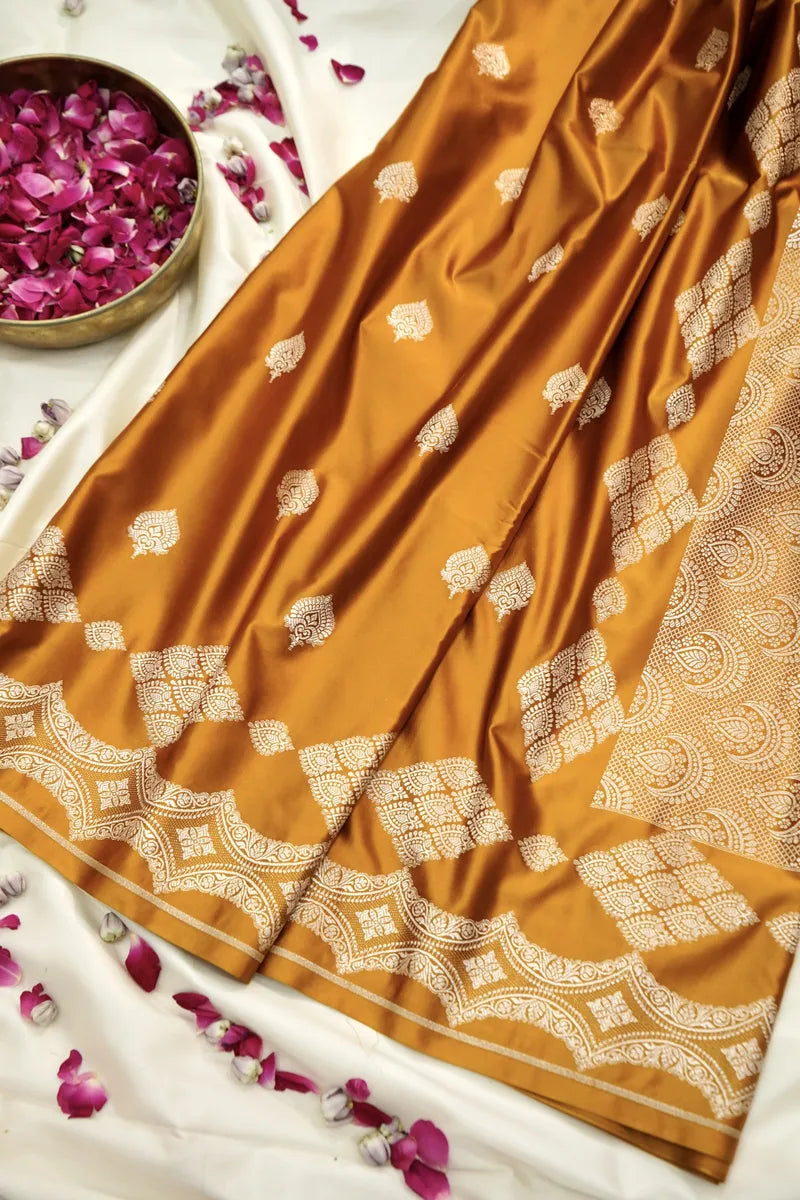 Royal Mustard Gold Banarasi Silk Saree ( RLSS -101 )