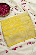 Lemon Yellow Silk Banarasi Saree with  Golden Zari Jaal (RLSS-116)