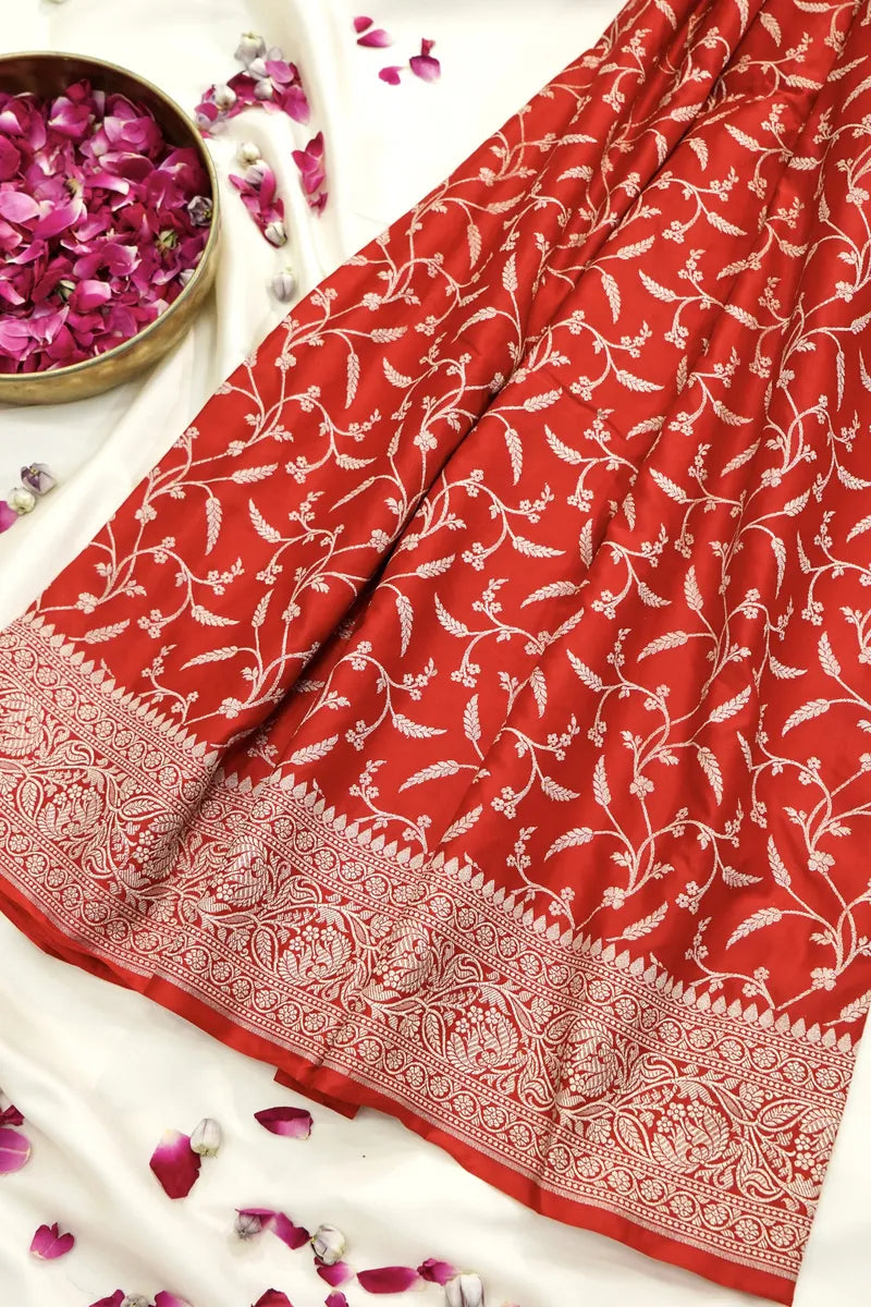 Classic Sindoor Red Banarasi Silk Saree (RLSS-104)