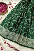 Mehendi Green with Floral Jaal Banarasi Silk Saree (RLSS-105)