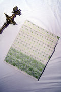 Off-White Handloom Cotton Saree featuring Mint & Sage Green Floral Embroidery Border(RLSS-252)