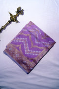 Vibrant Orchid Purple Pure Cotton Saree with Antique Gold Zari Woven Border(RLSS-262)