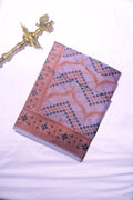 Soft Lavender Pure Cotton Saree with Traditional Geometric Motif Border(RLSS-249)