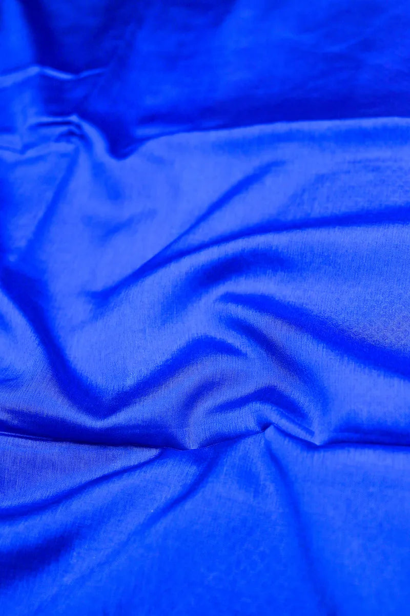 Royal Blue Banarasi Silk Saree with golden zari Cut-Work Scalloped Border(RLSS-197)