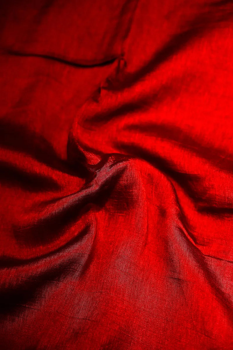 Deep Maroon Banarasi Silk Saree with Ornate Silver Zari Floral Border(RLSS-200)