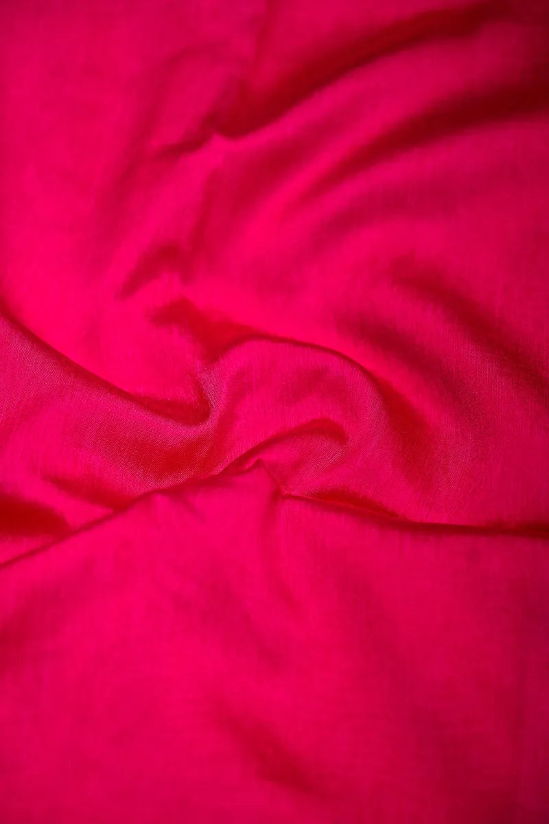 Bright Red Banarasi Silk Saree with Antique Silver Zari Border(RLSS-202)