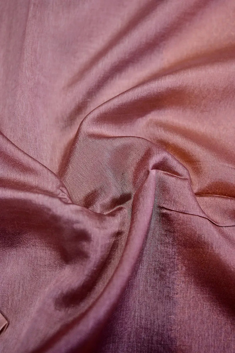 Subtle Mauve Banarasi Silk Saree with Intricate Silver Zari Floral Border(RLSS-215)