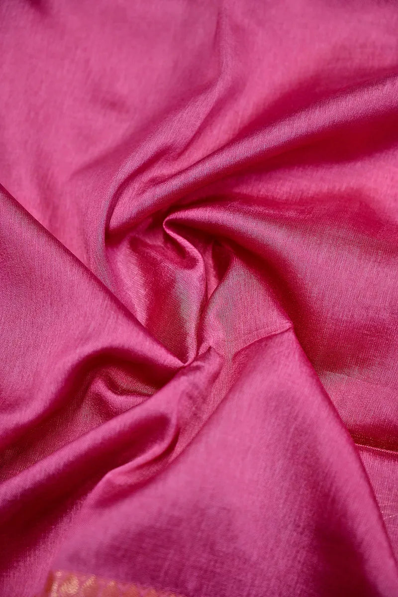 Dusty Pink Banarasi Silk Saree with Intricate Silver Zari Floral Border(RLSS-216)