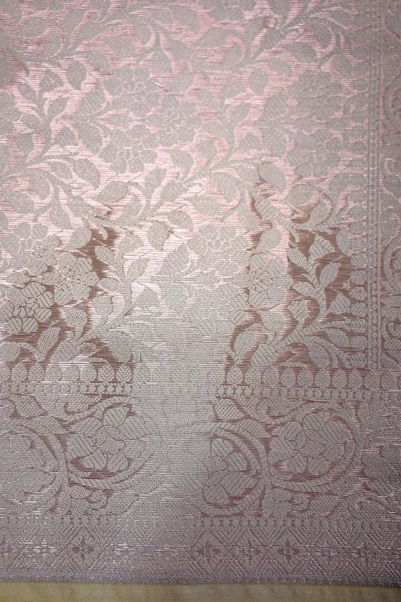 Radiant Lemon Silk Saree with Fine Silver Zari Buttas & Classic Weaved Border(RLSS-161)