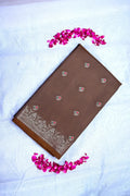 Coffee Brown Banarasi Kataan  Silk Saree with Meenakari Floral Bootis Border (RLSS-140)