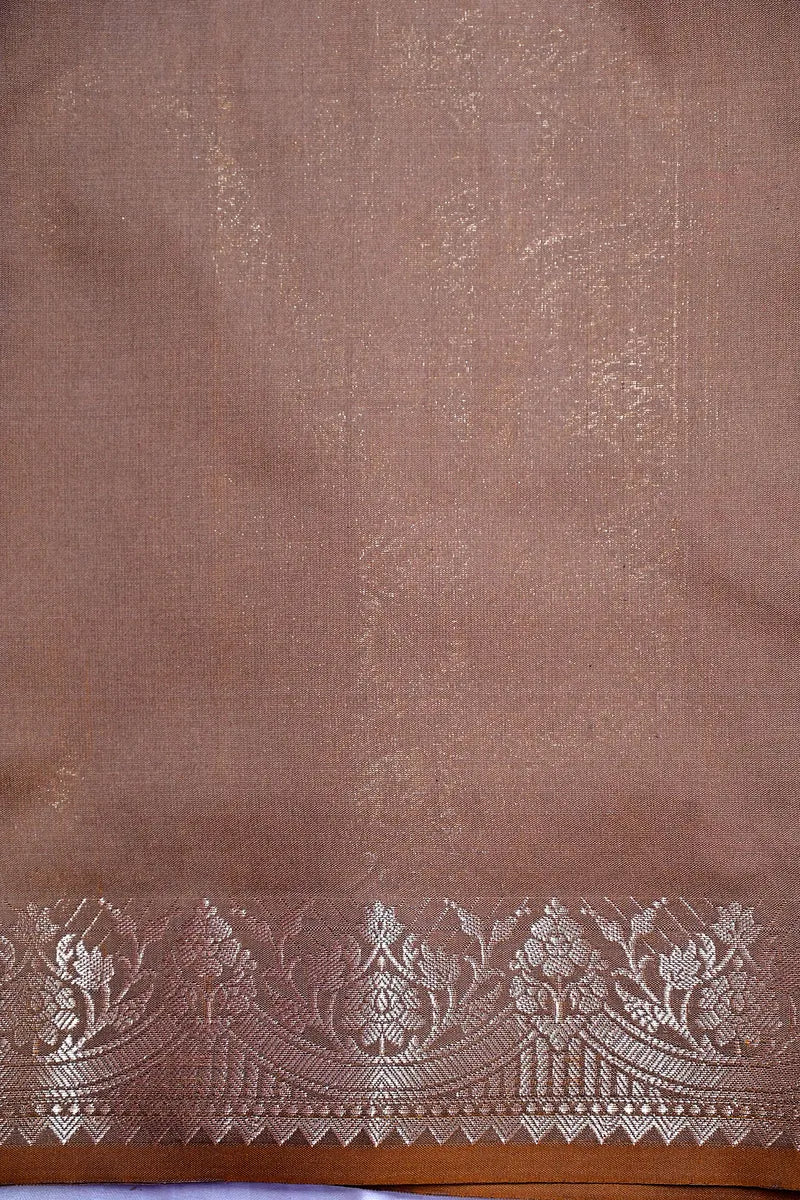 Coffee Brown Banarasi Kataan  Silk Saree with Meenakari Floral Bootis Border (RLSS-140)